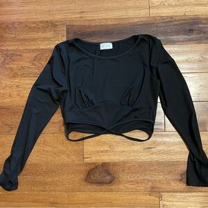 Black Women's Cutout Crop Top
